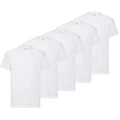 Basic 5 Pack T-Shirts TRAINEANDO 150g/m² White | Unisex Cotton Casual T-Shirts | Regular Fit, Crew Neck, Sizes S-XL, Perfect for Daily Wear and Outdoor Activities.